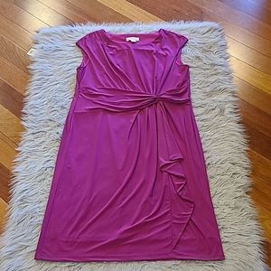 Coldwater Creek Magenta Twist-Front Sleeveless Sheath Dress